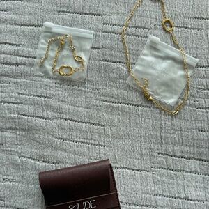 Slide Jewelry Necklace and Bracelet Set